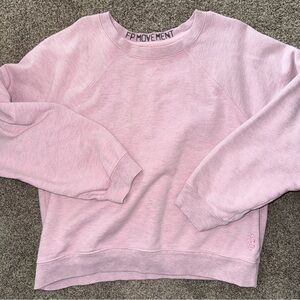 FP Movement by Free People Light Heather Pink Raglan Crew Sweatshirt